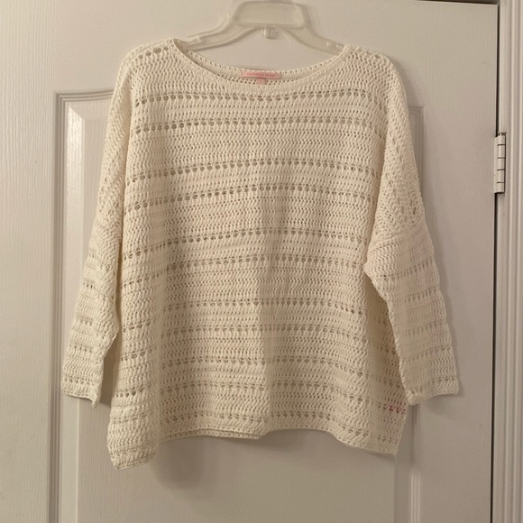 Victoria secret kiss of cashmere crochet sweater size xl - Picture 2 of 6